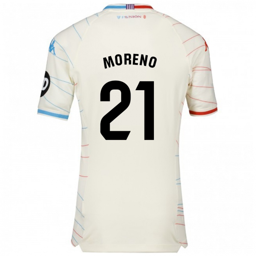 Homem Camisola Xavi Moreno #21 Azul Vermelho Branco Alternativa 2024/25 Camisa