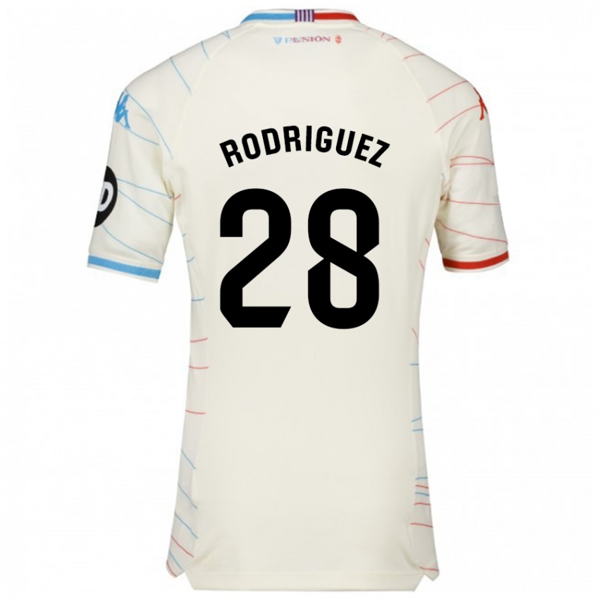 Homem Camisola Yago Rodríguez #28 Azul Vermelho Branco Alternativa 2024/25 Camisa