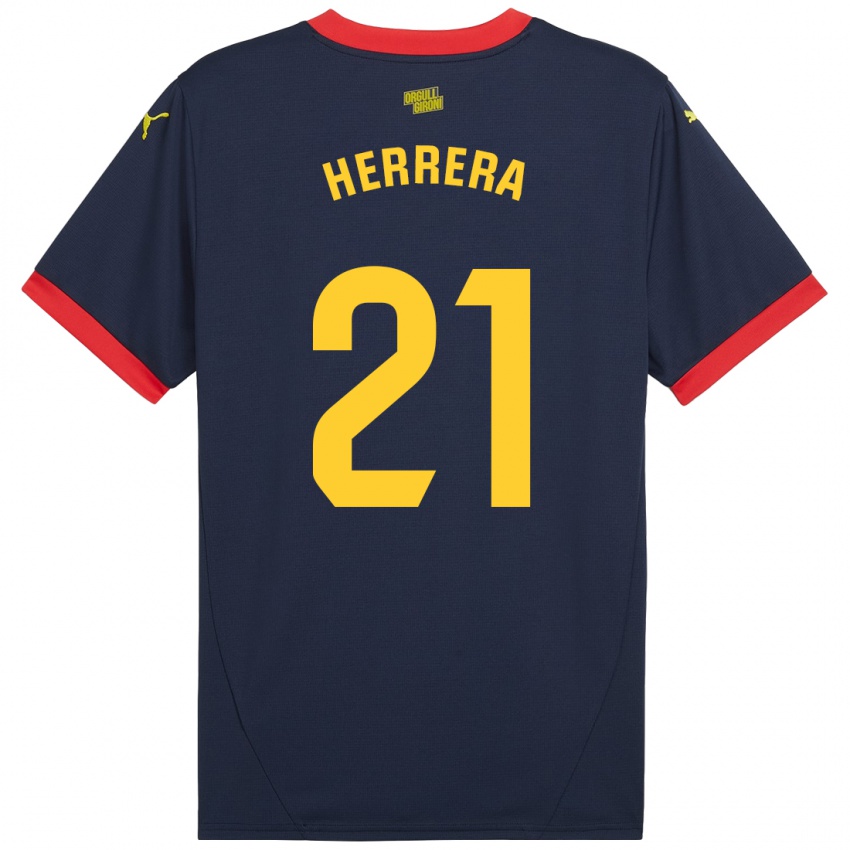 Homem Camisola Yangel Herrera #21 Vermelho Marinho Alternativa 2024/25 Camisa