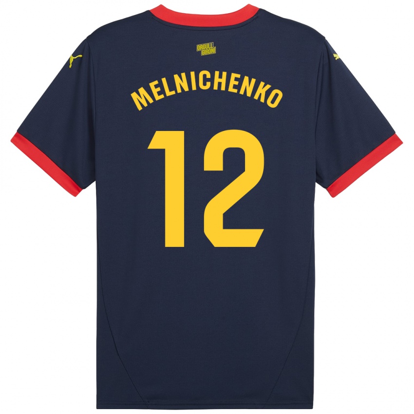 Homem Camisola Dmytro Melnichenko #12 Vermelho Marinho Alternativa 2024/25 Camisa