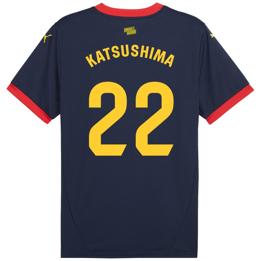 Homem Camisola Shinnosuke Katsushima #22 Vermelho Marinho Alternativa 2024/25 Camisa