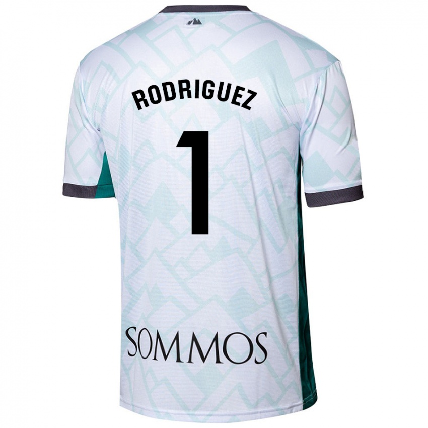 Homem Camisola Nuria Rodríguez #1 Verde Branco Alternativa 2024/25 Camisa