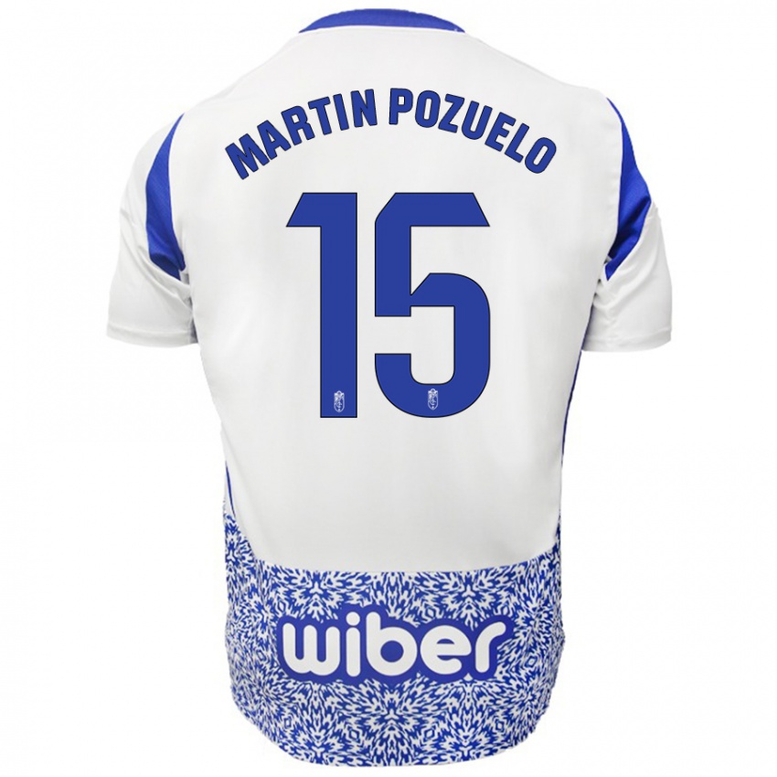 Homem Camisola Esther Martin-Pozuelo #15 Azul Branco Alternativa 2024/25 Camisa