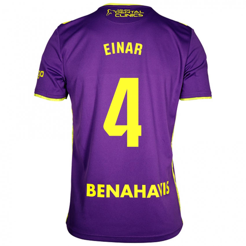 Homem Camisola Einar Galilea #4 Amarelo Roxo Alternativa 2024/25 Camisa