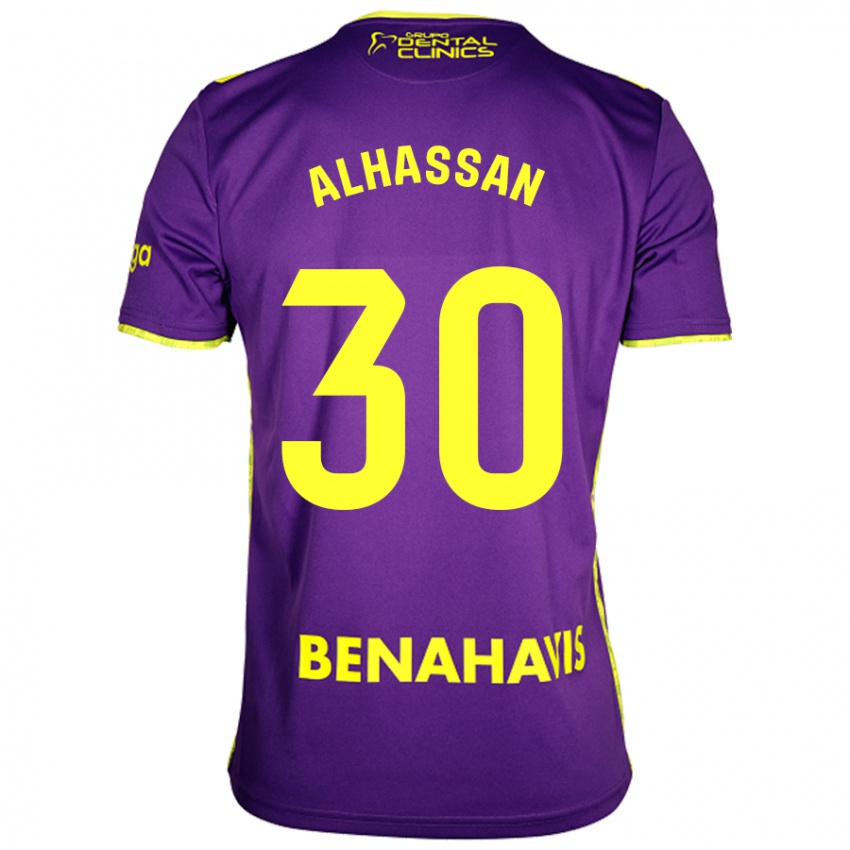 Homem Camisola Mubarak Alhassan #30 Amarelo Roxo Alternativa 2024/25 Camisa