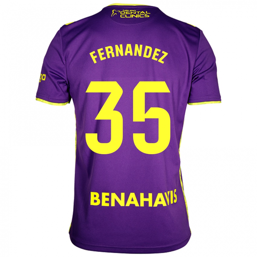 Homem Camisola Inés Fernández #35 Amarelo Roxo Alternativa 2024/25 Camisa