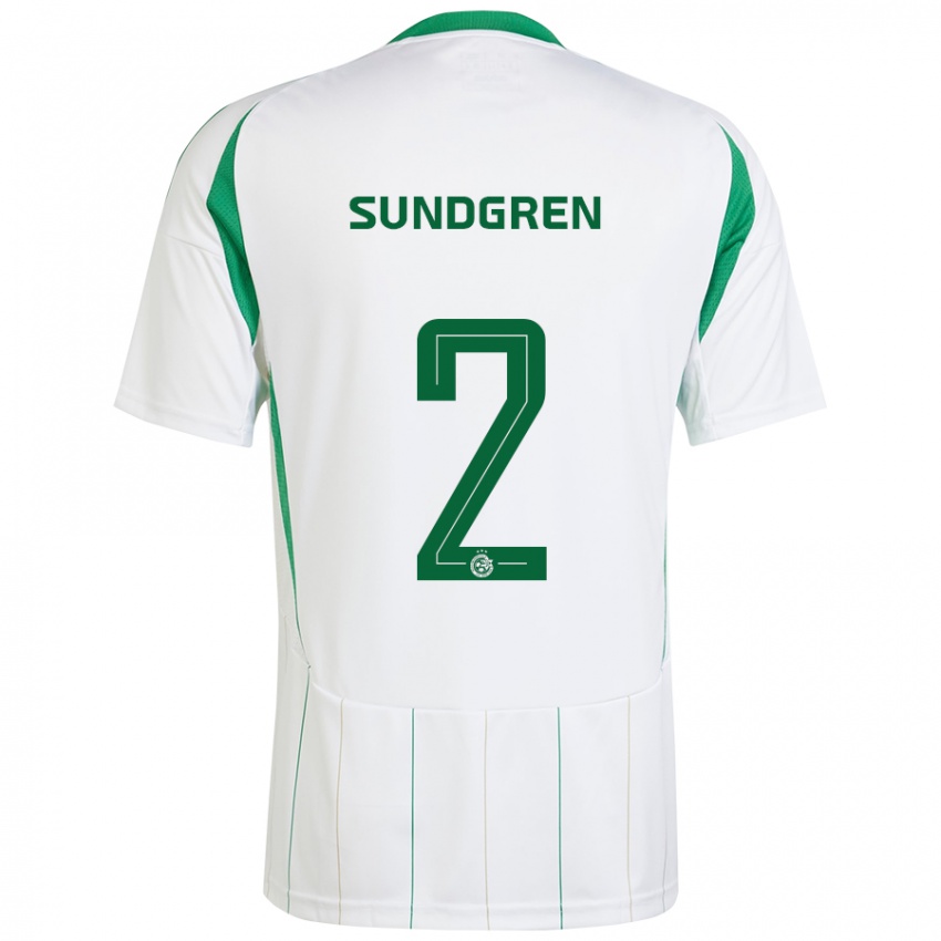 Homem Camisola Daniel Sundgren #2 Verde Branco Alternativa 2024/25 Camisa