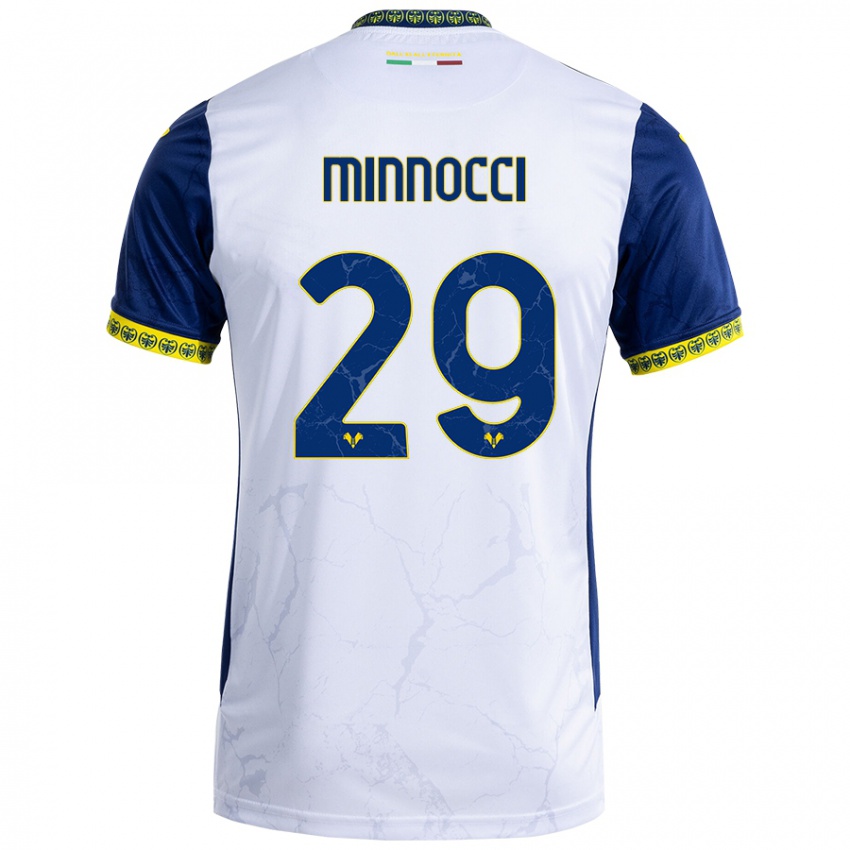 Homem Camisola Valerio Minnocci #29 Azul Branco Alternativa 2024/25 Camisa