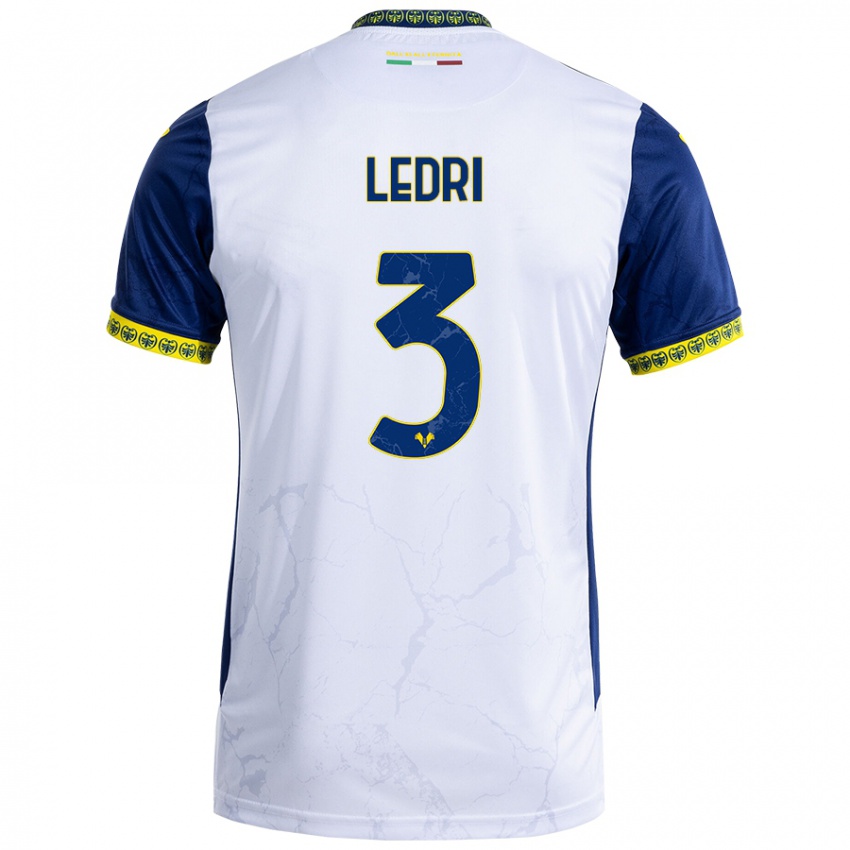 Homem Camisola Michela Ledri #3 Azul Branco Alternativa 2024/25 Camisa