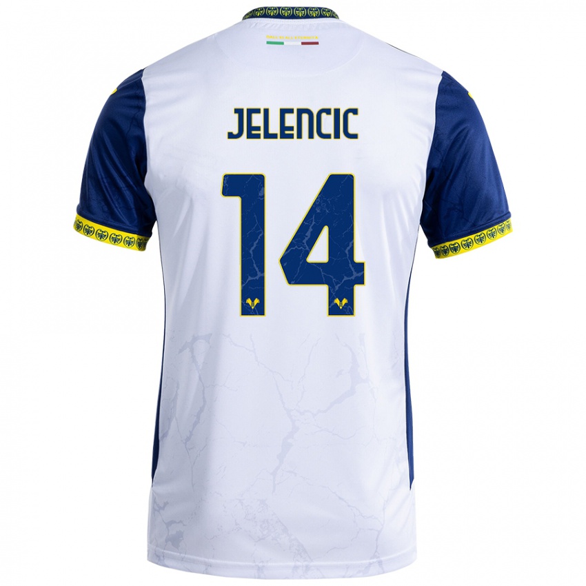 Homem Camisola Ana Jelencic #14 Azul Branco Alternativa 2024/25 Camisa