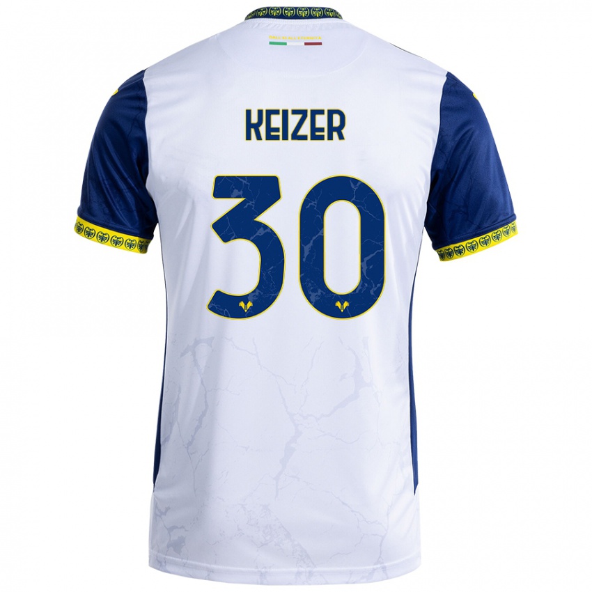 Homem Camisola Fanny Keizer #30 Azul Branco Alternativa 2024/25 Camisa