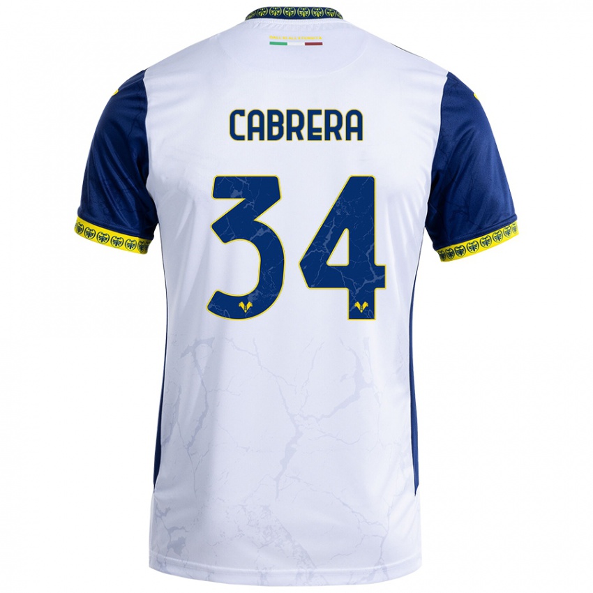 Homem Camisola Ilena Cabrera #34 Azul Branco Alternativa 2024/25 Camisa