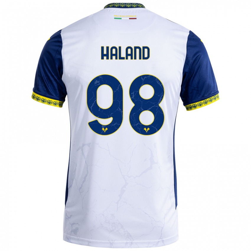 Homem Camisola Benedicte Iversen Håland #98 Azul Branco Alternativa 2024/25 Camisa