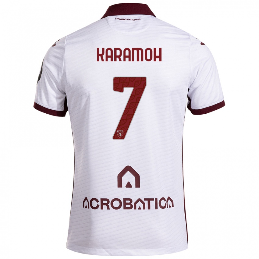 Homem Camisola Yann Karamoh #7 Castanho Branco Alternativa 2024/25 Camisa