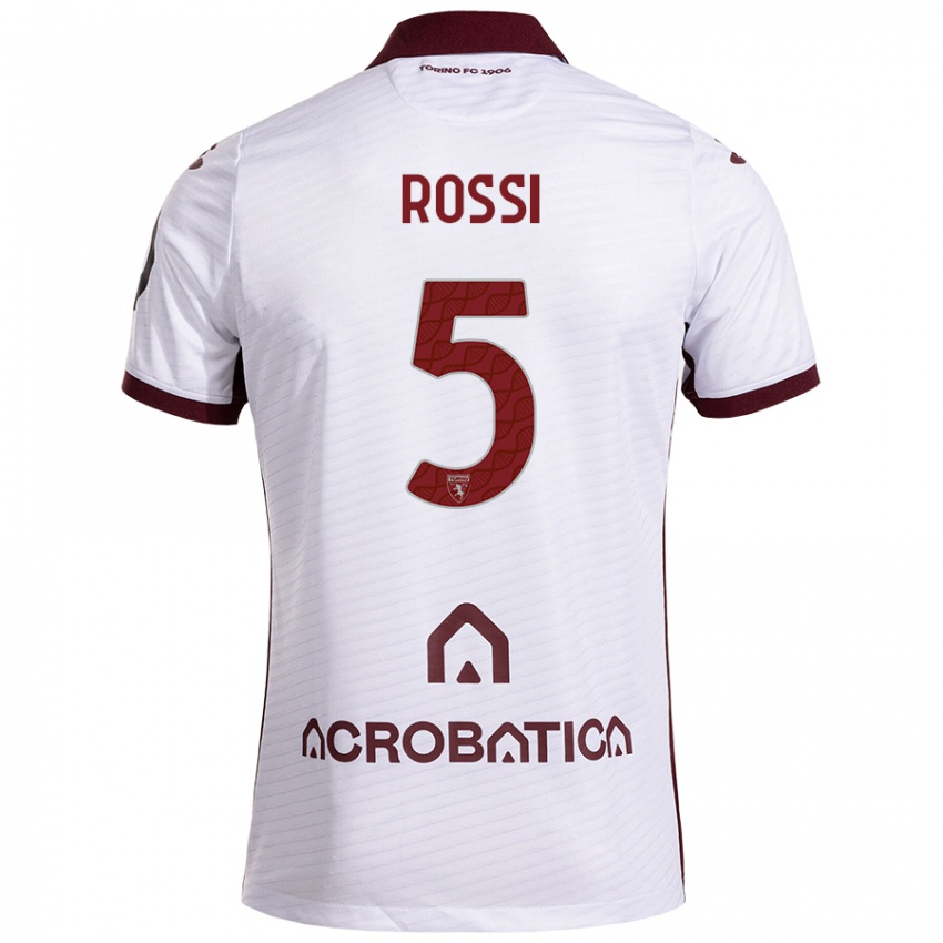 Homem Camisola Simone Rossi #5 Castanho Branco Alternativa 2024/25 Camisa