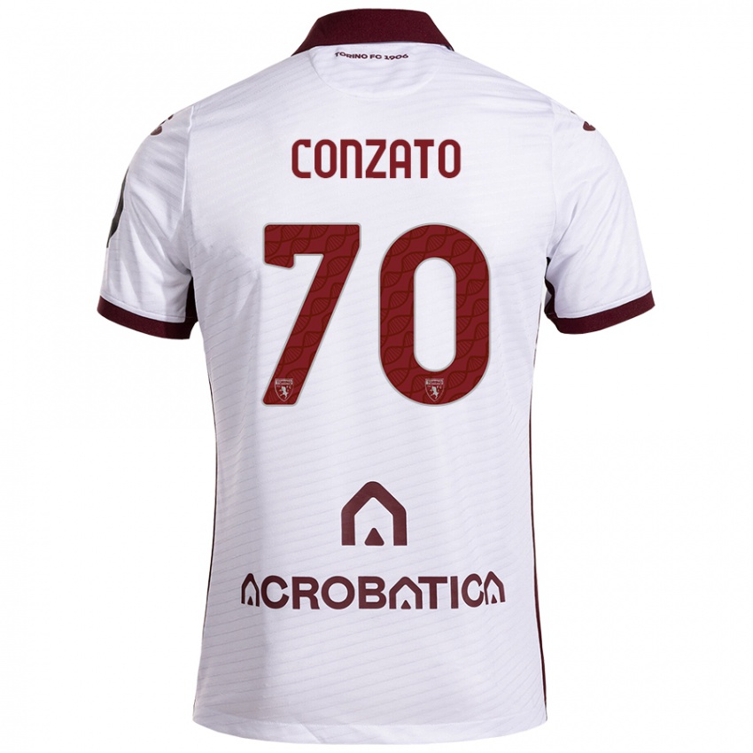 Homem Camisola Filippo Conzato #70 Castanho Branco Alternativa 2024/25 Camisa