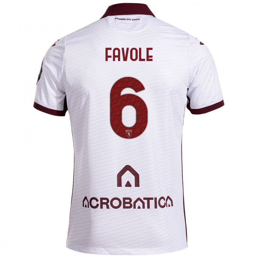 Homem Camisola Stefania Favole #6 Castanho Branco Alternativa 2024/25 Camisa