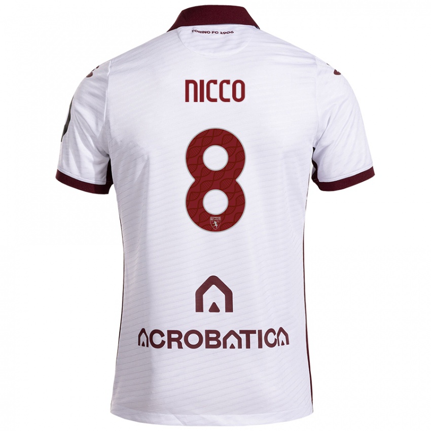 Homem Camisola Giada Nicco #8 Castanho Branco Alternativa 2024/25 Camisa