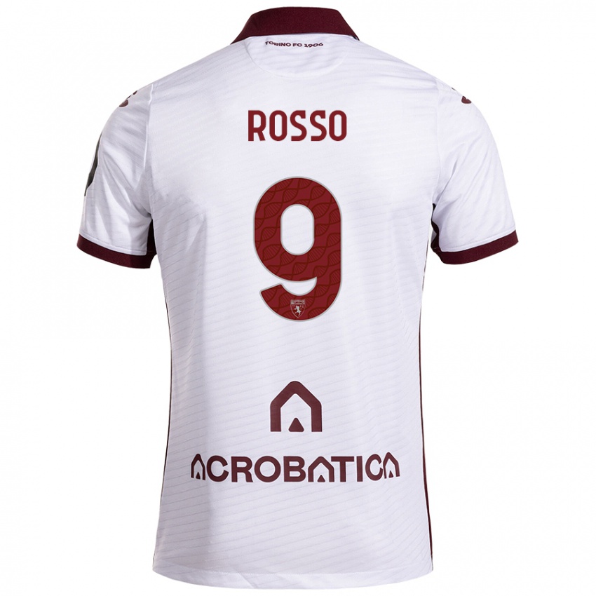 Homem Camisola Eleonora Rosso #9 Castanho Branco Alternativa 2024/25 Camisa