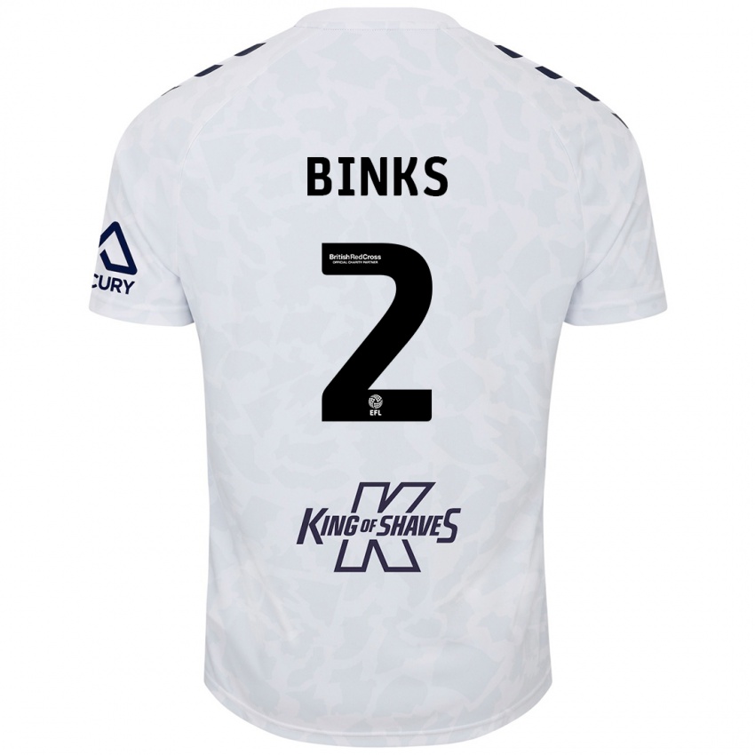 Homem Camisola Luis Binks #2 Branco Alternativa 2024/25 Camisa