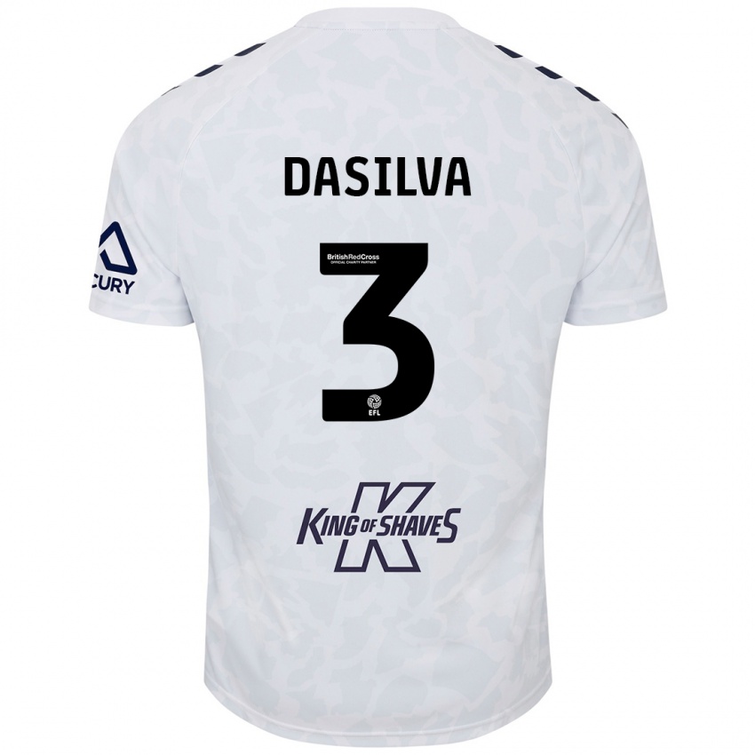 Homem Camisola Jay Dasilva #3 Branco Alternativa 2024/25 Camisa