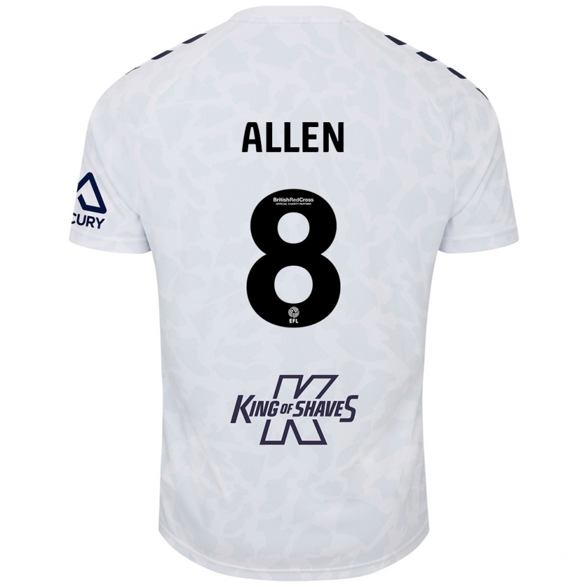 Homem Camisola Jamie Allen #8 Branco Alternativa 2024/25 Camisa