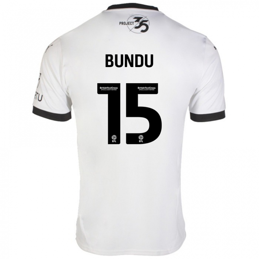 Homem Camisola Mustapha Bundu #15 Preto Branco Alternativa 2024/25 Camisa