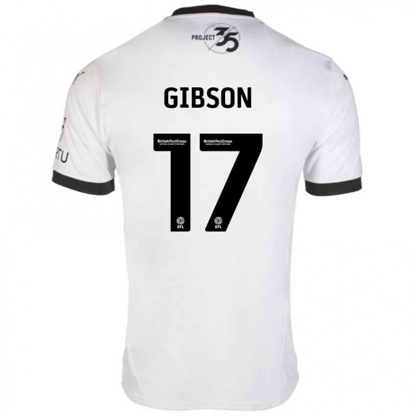 Homem Camisola Lewis Gibson #17 Preto Branco Alternativa 2024/25 Camisa