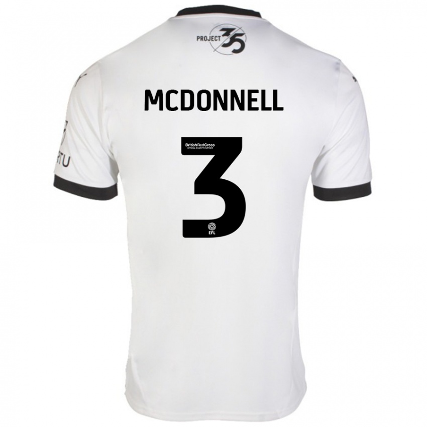 Homem Camisola Rosie Mcdonnell #3 Preto Branco Alternativa 2024/25 Camisa