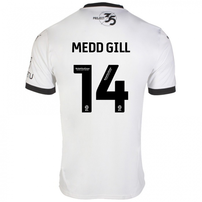 Homem Camisola Tamsin Medd-Gill #14 Preto Branco Alternativa 2024/25 Camisa