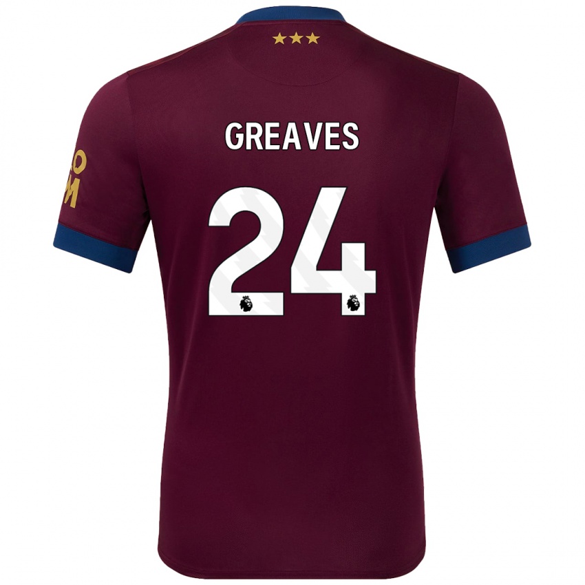 Homem Camisola Jacob Greaves #24 Castanho Alternativa 2024/25 Camisa