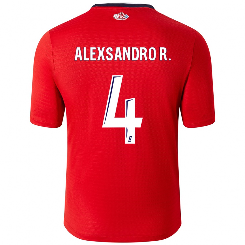 Mulher Camisola Alexsandro Ribeiro #4 Branco Vermelho Principal 2024/25 Camisa