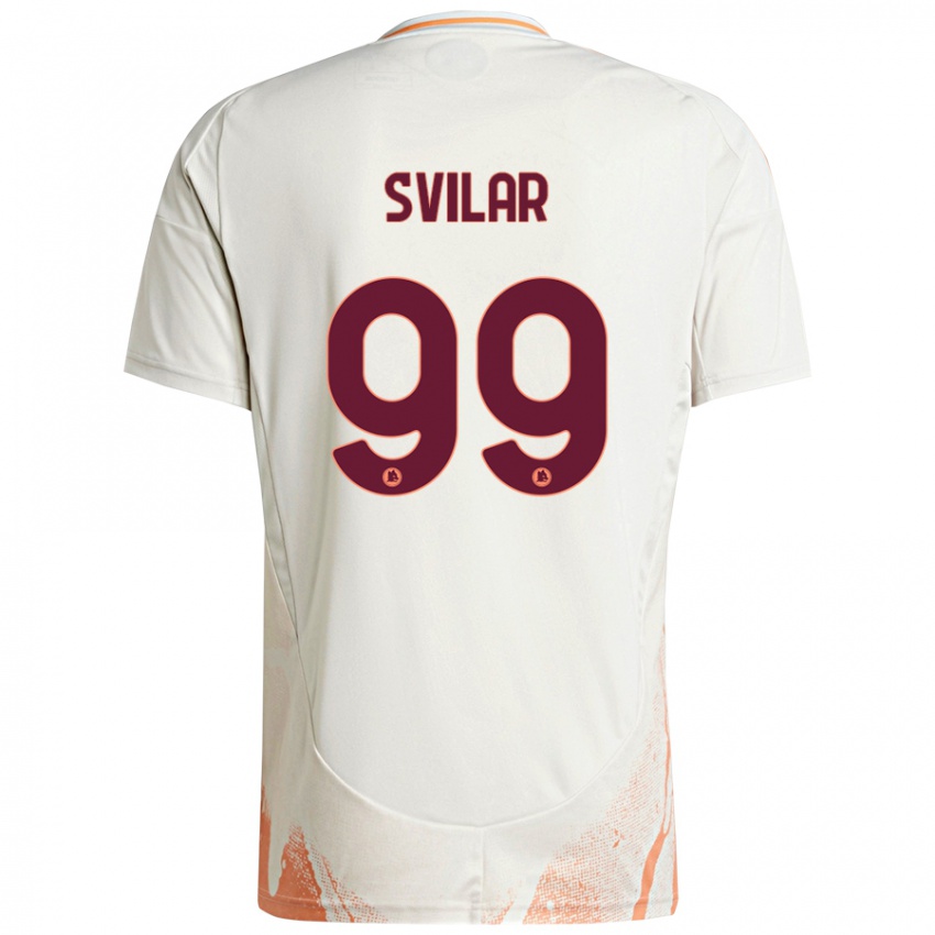 Mulher Camisola Mile Svilar #99 Creme Branco Laranja Alternativa 2024/25 Camisa