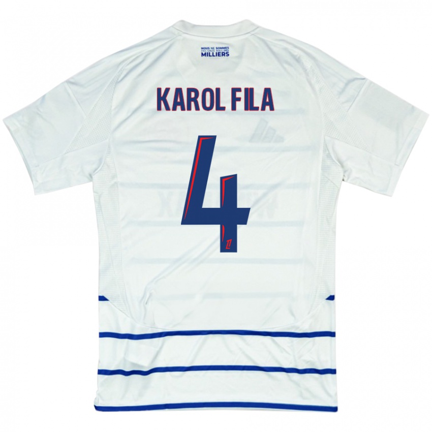 Mulher Camisola Karol Fila #4 Azul Branco Alternativa 2024/25 Camisa