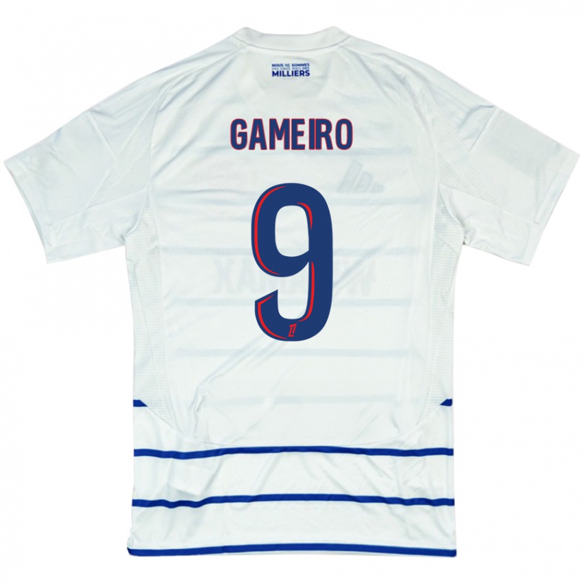 Mulher Camisola Kévin Gameiro #9 Azul Branco Alternativa 2024/25 Camisa