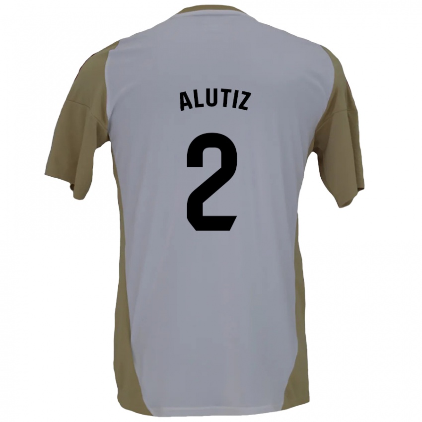 Mulher Camisola Hodei Alutiz #2 Branco Brown Alternativa 2024/25 Camisa