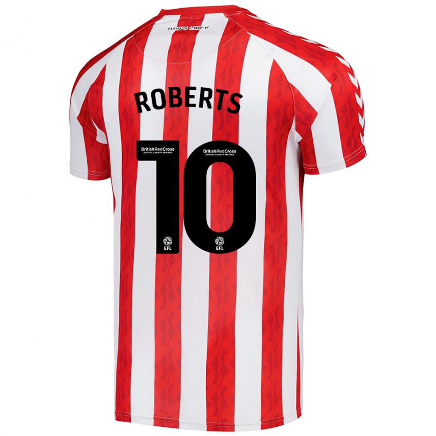 Criança Camisola Patrick Roberts #10 Vermelho Branco Principal 2024/25 Camisa