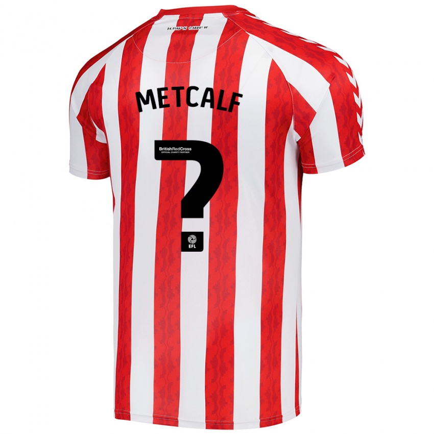 Criança Camisola Ben Metcalf #0 Vermelho Branco Principal 2024/25 Camisa