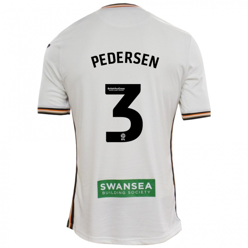 Criança Camisola Kristian Pedersen #3 Branco Principal 2024/25 Camisa