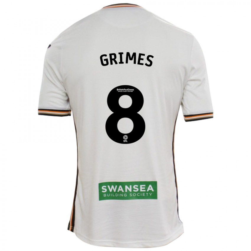 Criança Camisola Matt Grimes #8 Branco Principal 2024/25 Camisa