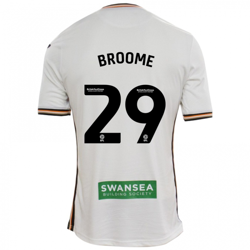 Criança Camisola Nathan Broome #29 Branco Principal 2024/25 Camisa