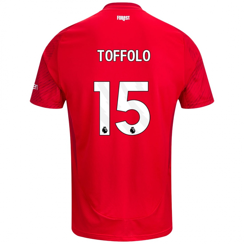 Criança Camisola Harry Toffolo #15 Vermelho Branco Principal 2024/25 Camisa