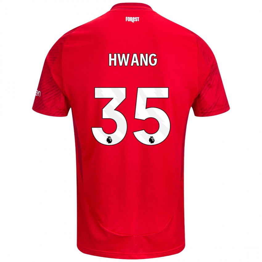 Criança Camisola Ui-Jo Hwang #35 Vermelho Branco Principal 2024/25 Camisa