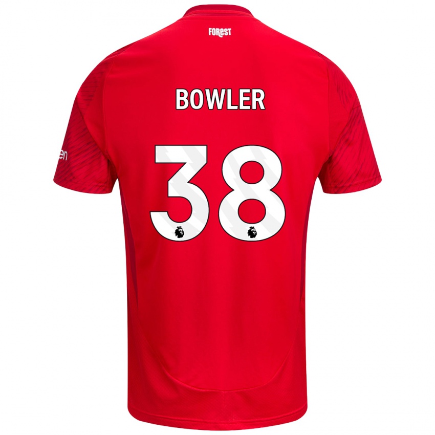 Criança Camisola Josh Bowler #38 Vermelho Branco Principal 2024/25 Camisa