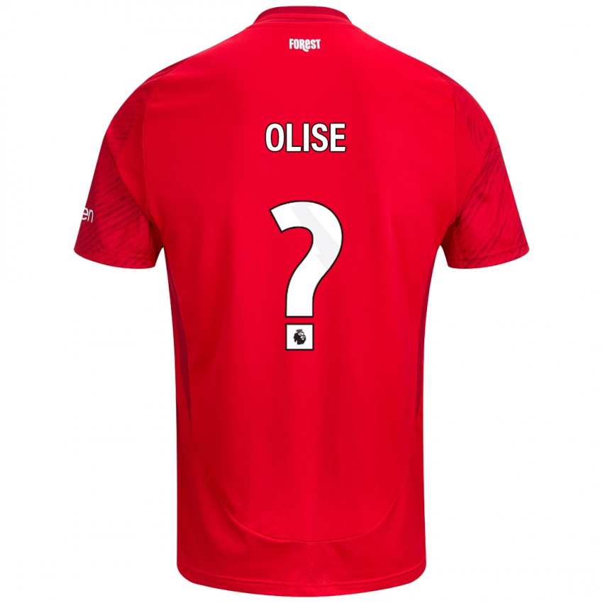 Criança Camisola Josh Hamilton-Olise #0 Vermelho Branco Principal 2024/25 Camisa