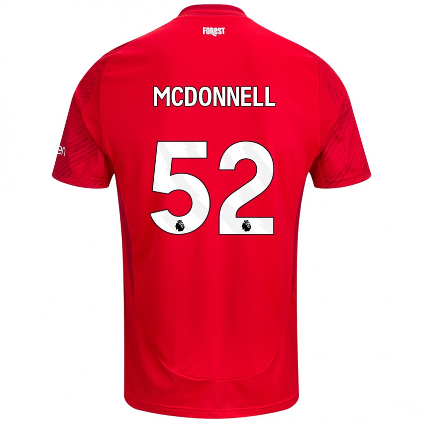 Criança Camisola Jamie Mcdonnell #52 Vermelho Branco Principal 2024/25 Camisa