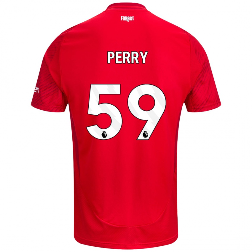 Criança Camisola Ben Perry #59 Vermelho Branco Principal 2024/25 Camisa