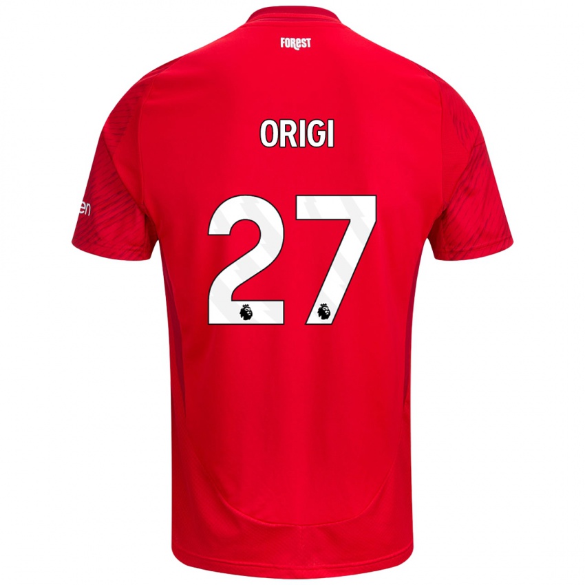 Criança Camisola Divock Origi #27 Vermelho Branco Principal 2024/25 Camisa