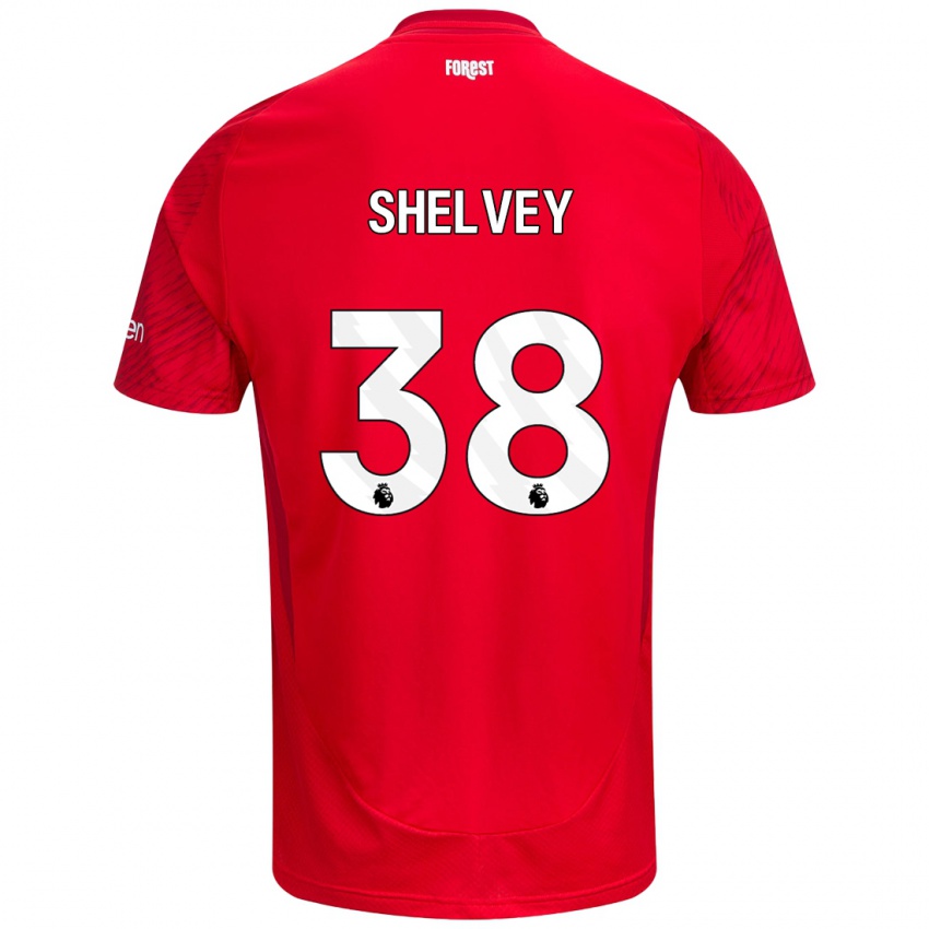 Criança Camisola George Shelvey #38 Vermelho Branco Principal 2024/25 Camisa