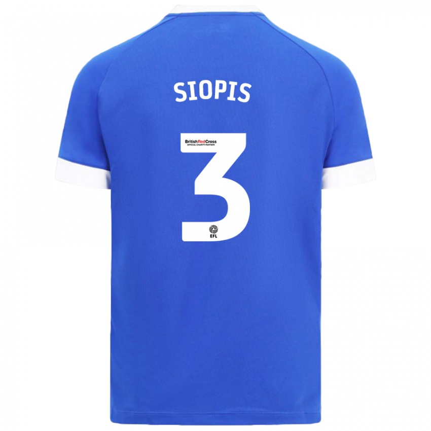 Criança Camisola Manolis Siopis #3 Céu Azul Principal 2024/25 Camisa